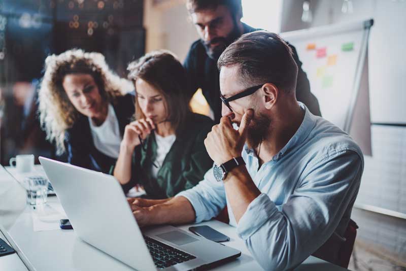 Team members have a meeting